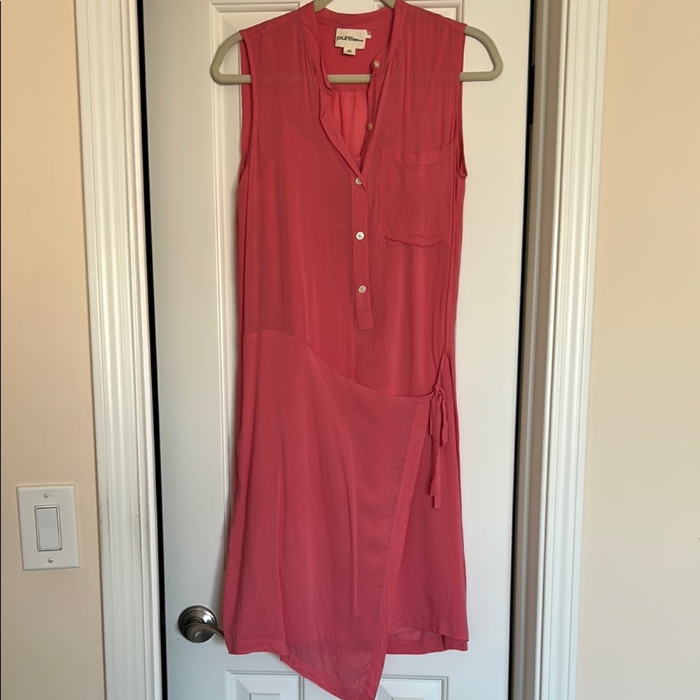 Pure Energy Orange and Pink Sleeveless Asymmetrical Sundress